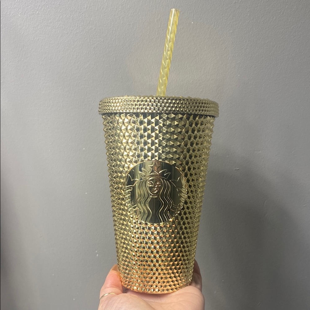 Starbucks 2022 Gold Studded Tumbler 16oz EUC